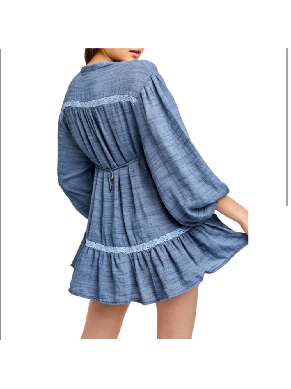 Free People rugged swing dress in color skye size small